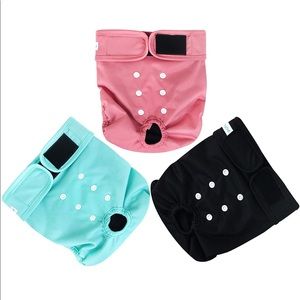 3 Medium (15''-17'' Waist) washable dog diapers
